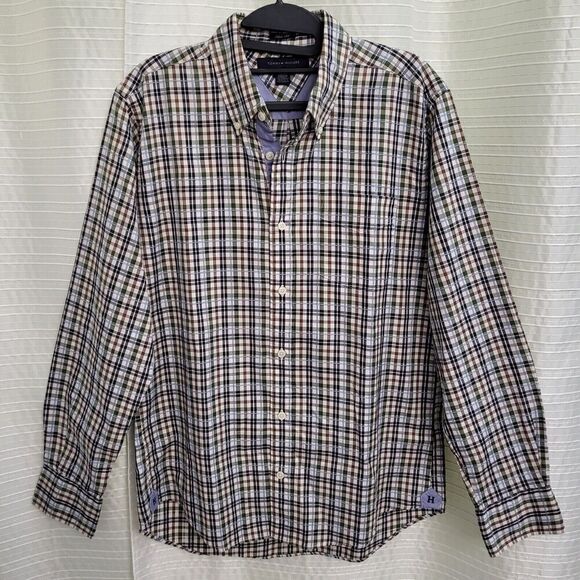 TOMMY HILFIGER Slim Fit Shirt Plaid Button Down Men's M - Picture 4 of 11